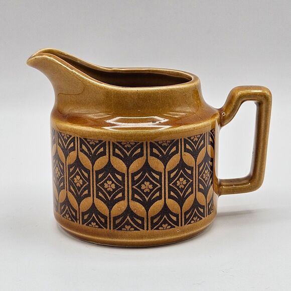 Royal Sealy Creamer Cream Pitcher Brown Yellow Amber Retro Vintage - Picture 1 of 12